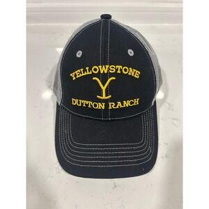 Yellowstone Dutton Ranch Trucker Hat Black Grey Mesh Snapback Baseball Cap
